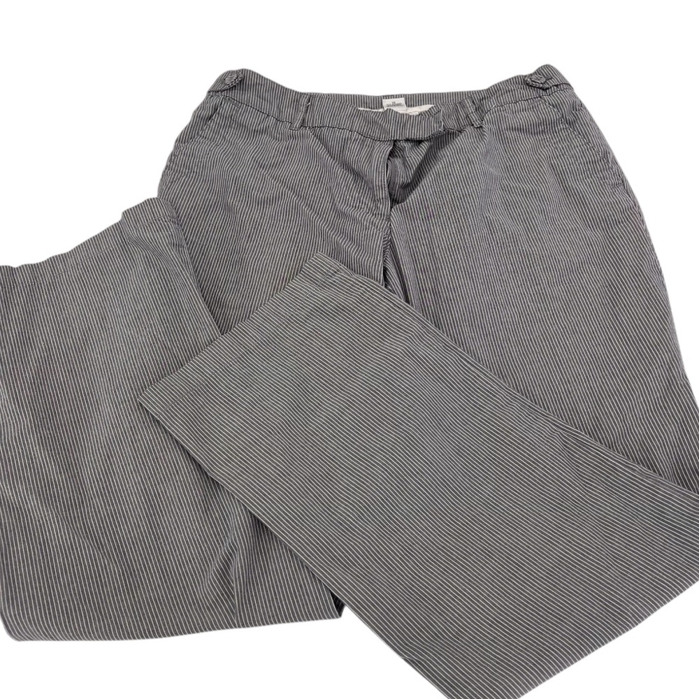 Liz Clairborne dress pants. Size 10. Pinstriped gray and white.
